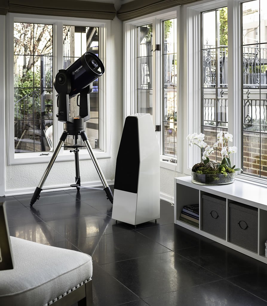 Wilson Audio loudspeaker integrated into a Greenwich estate living room